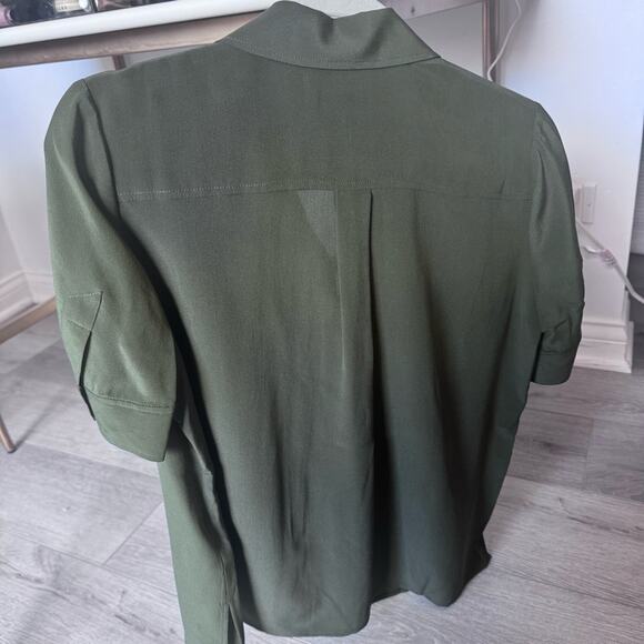 NWOT NEW Frame Green Silk Crepe Shirt - Picture 8 of 8